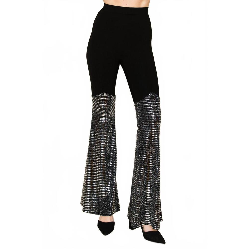 NEW VOCAL APPAREL saturday night fever flare pants in black